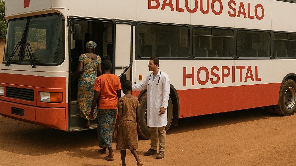Bus-ospedale Balouo Salo in Africa per accesso cure mediche